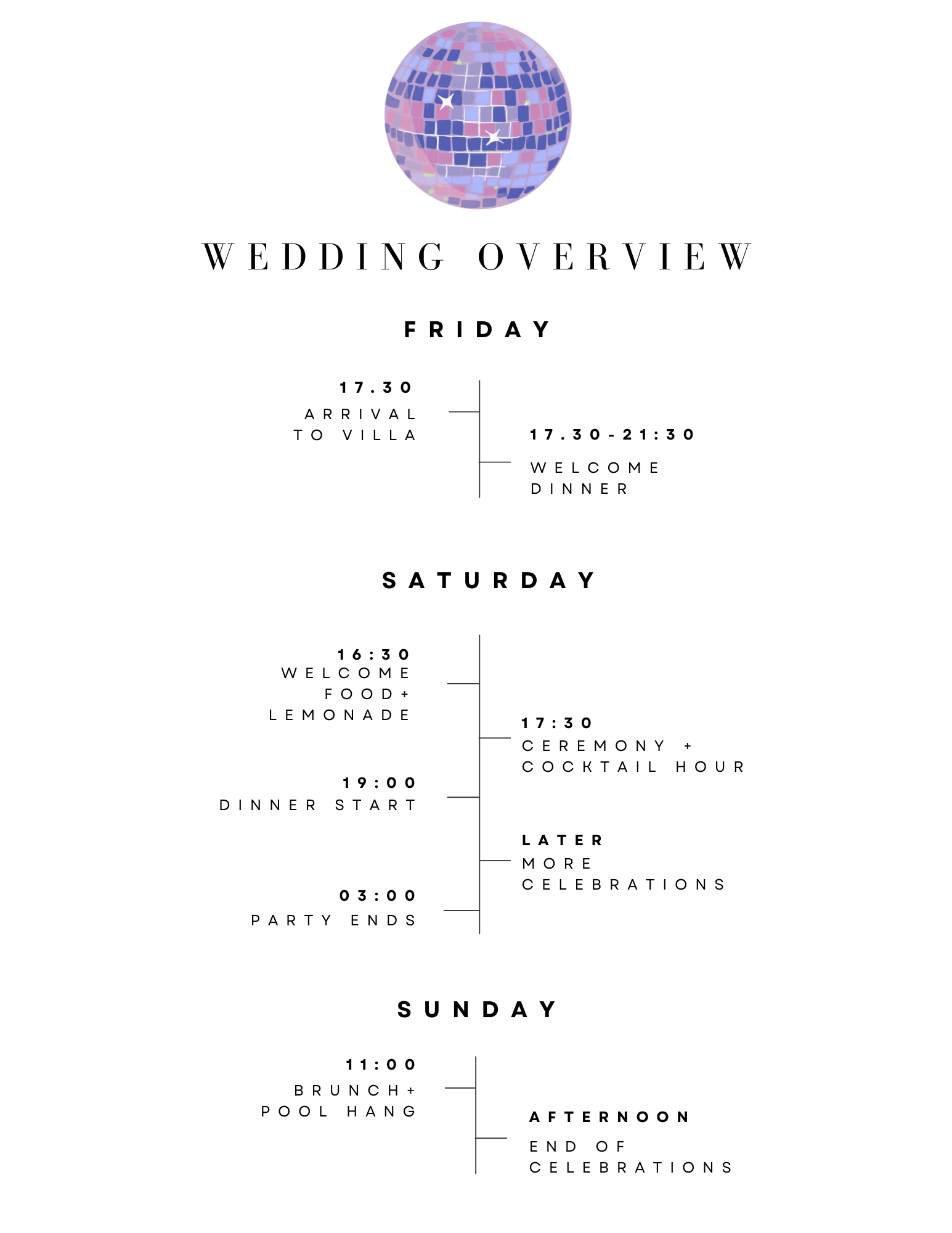 Wedding Timeline